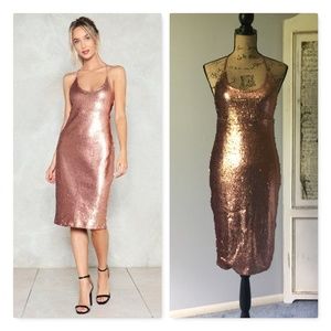 Nasty Gal Sequin Good Times Only Midi Dress Sz 2